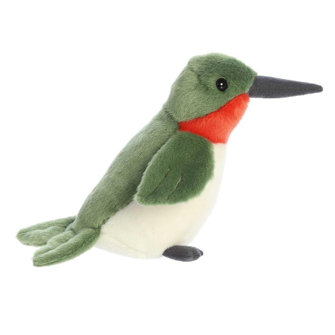 side view of Aurora Plush Ruby-Throated Hummingbird Mini Flopsie