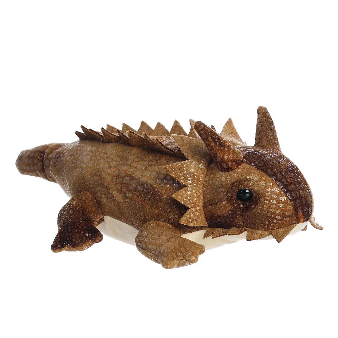 side view of Patty Horned Lizard Mini Flopsie by Aurora Plush