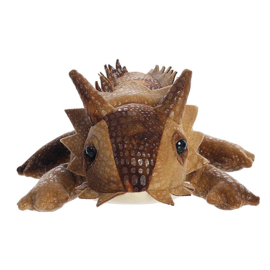 front view of Patty Horned Lizard Mini Flopsie by Aurora Plush