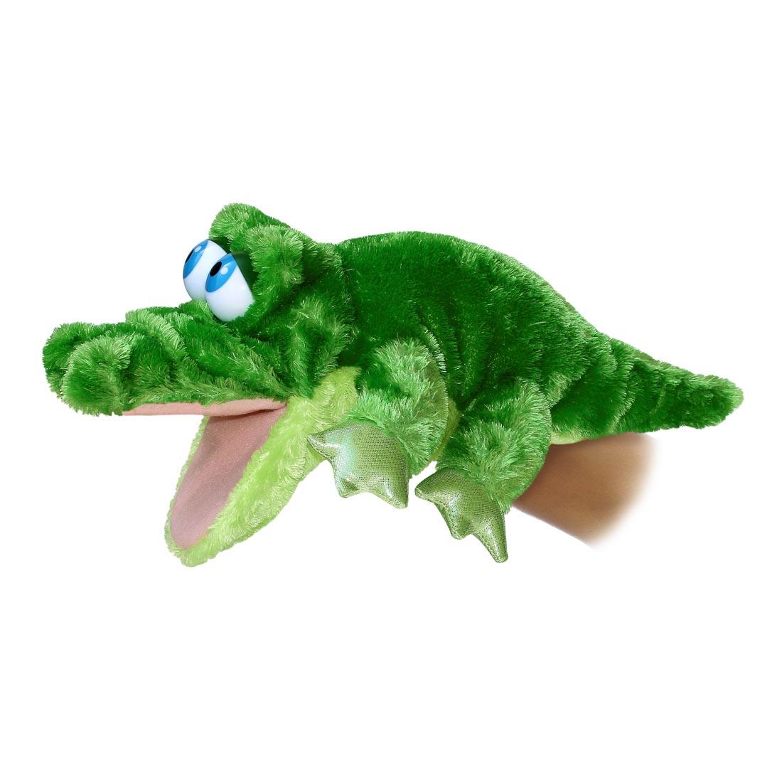 green alligator puppet