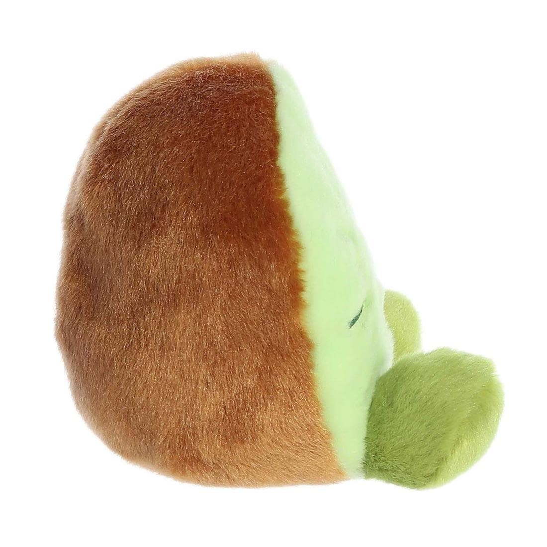 side view of Aurora Plush Kimber Kiwi Palm Pal