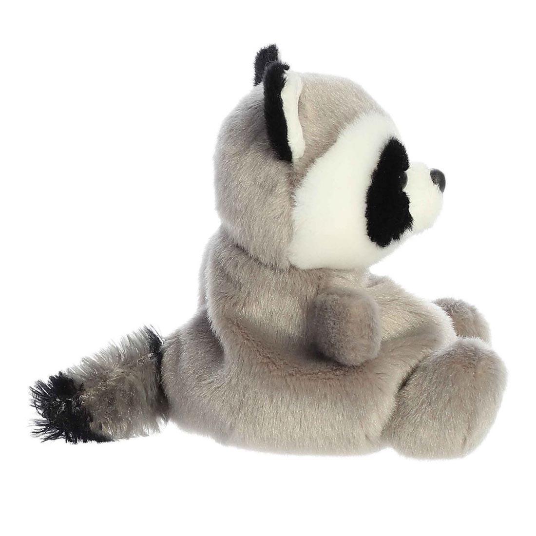 side view of Aurora Plush Rascal Raccoon Palm Pal