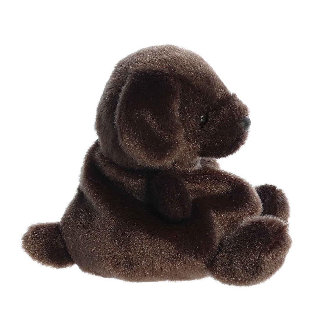 side view of Aurora Plush Sienna Chocolate Lab Palm Pal