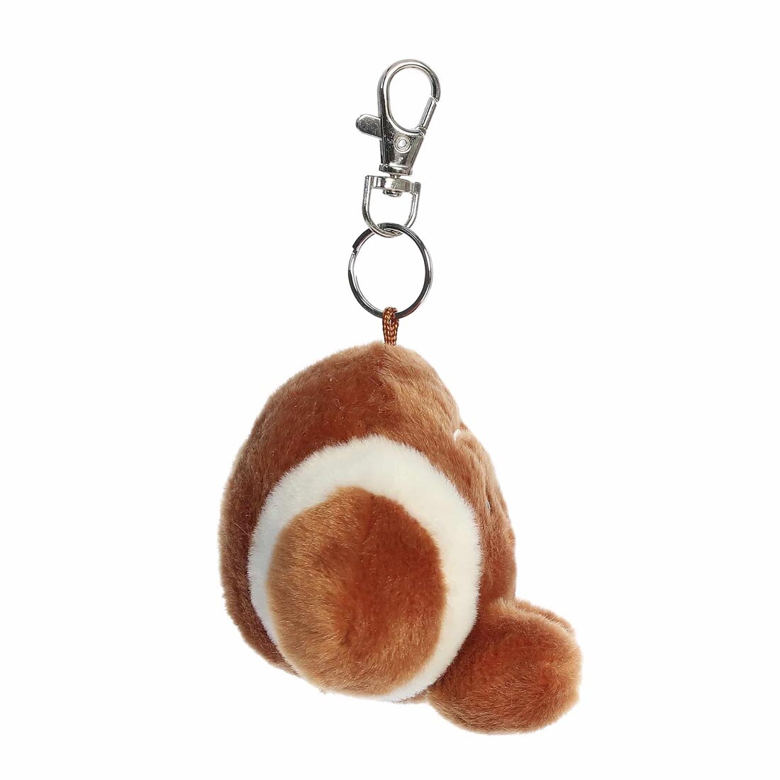 side view of Aurora Plush Tackle Football Palm Pal Clip-On