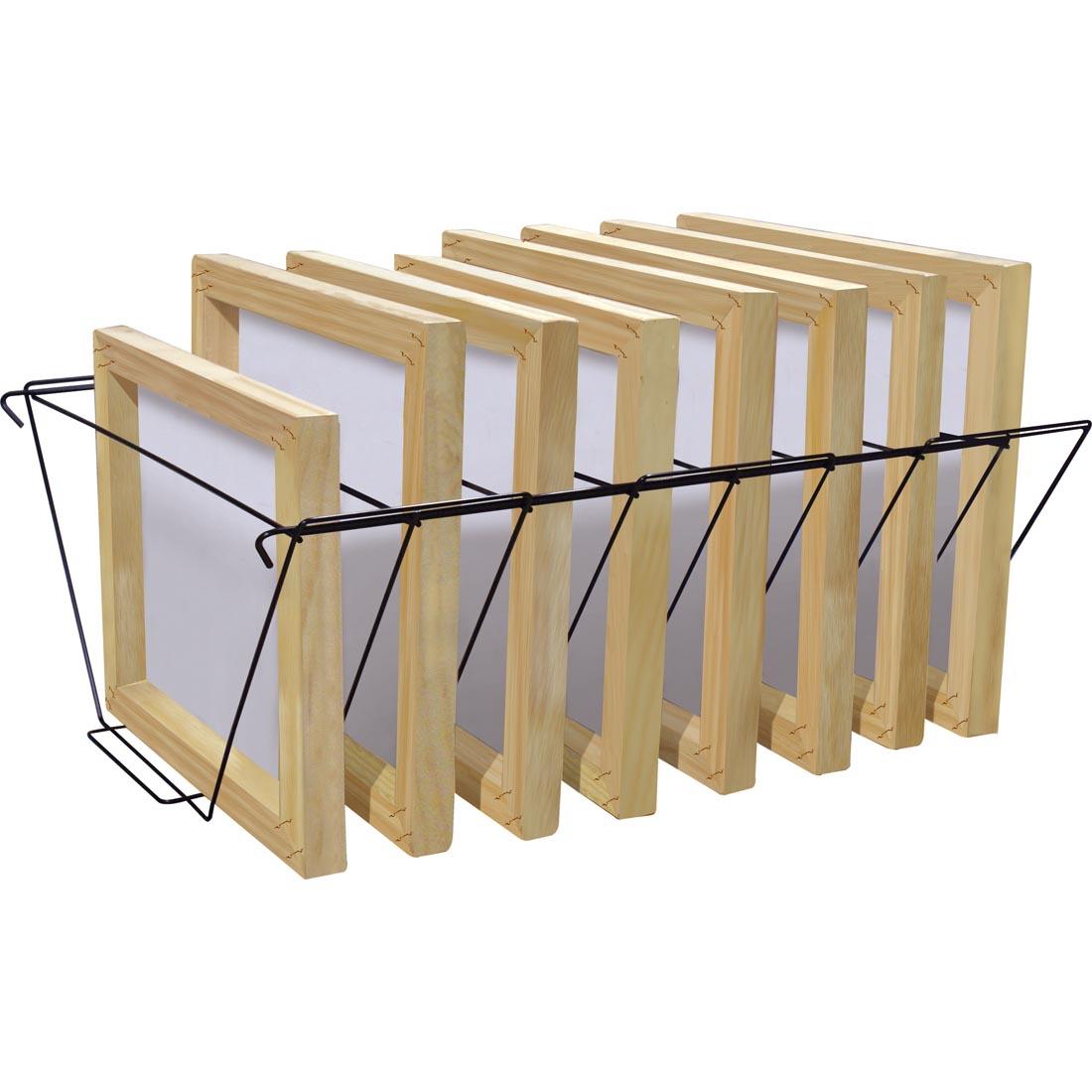 8-Shelf Drying & Storage Rack shown storing screen print frames