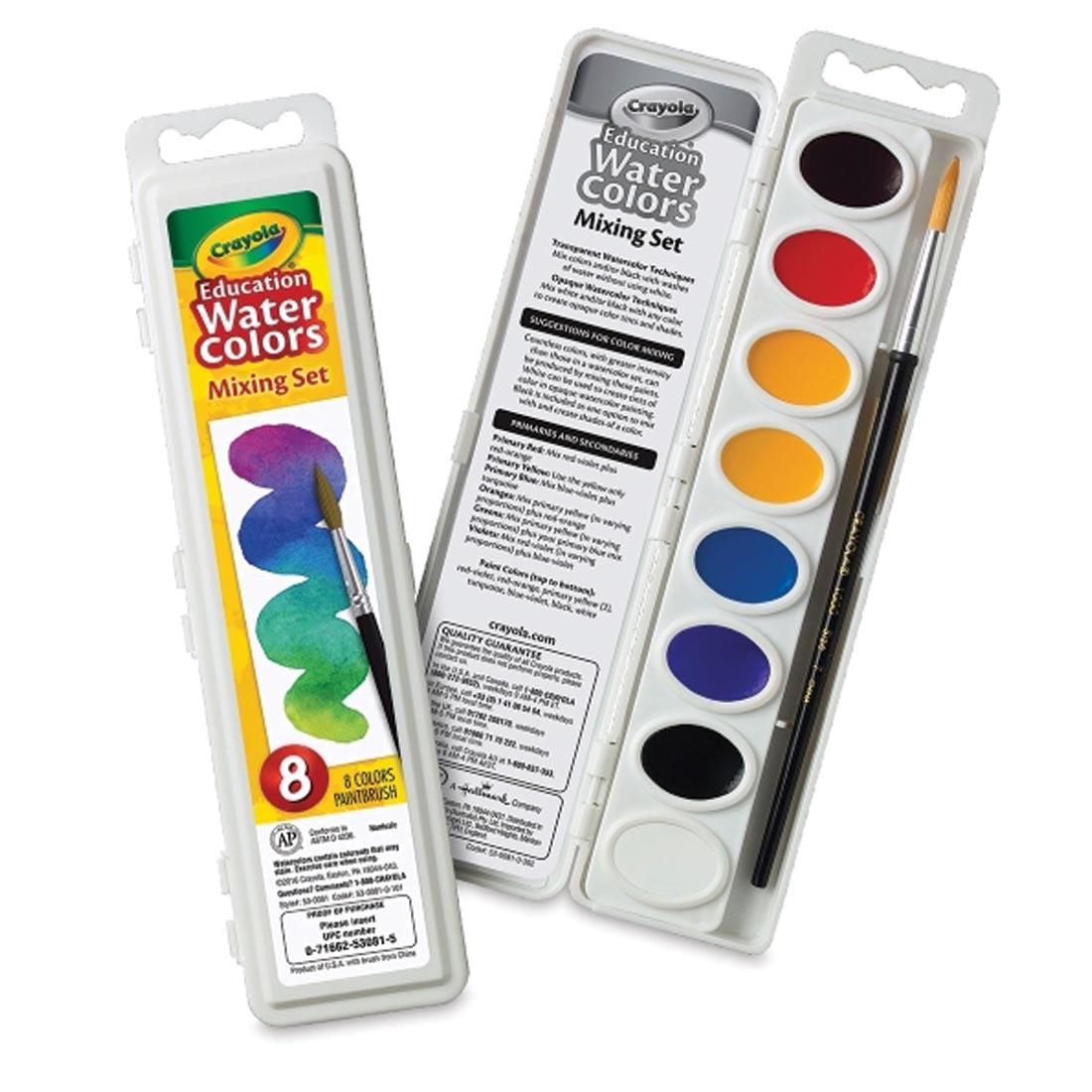 Crayola Watercolors Mixing Set package shown both open and closed