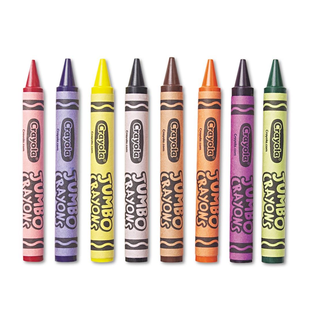 8 different colors of Crayola JumboCrayons