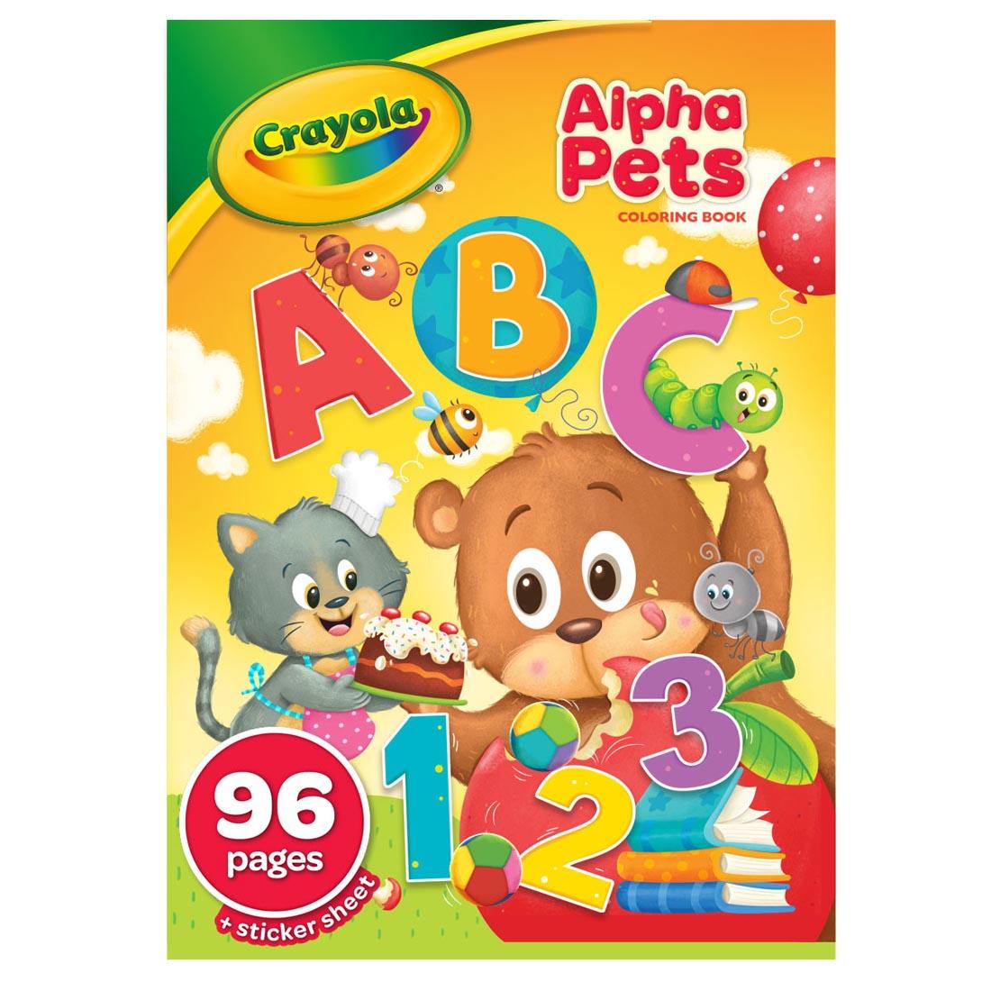 front cover of the Crayola Alpha Pets Coloring Book