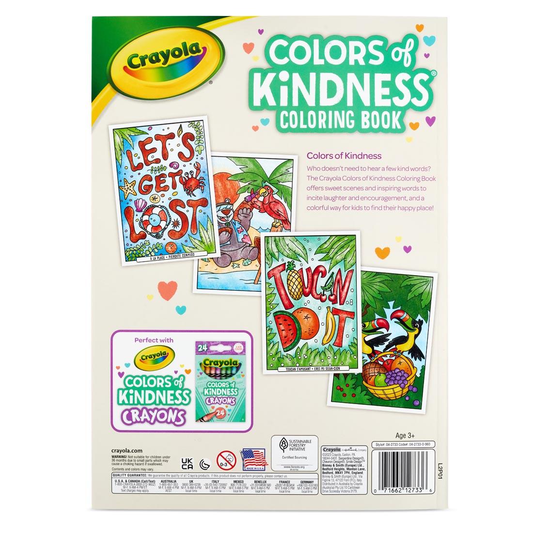 back cover of the Crayola Colors of Kindness Coloring Book