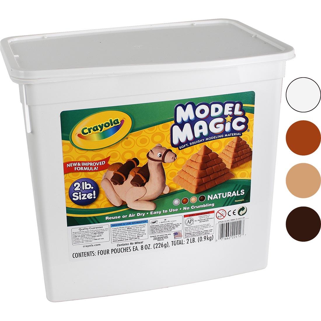 Tub of Crayola Model Magic Natural Colors with 4 color circles to show tones