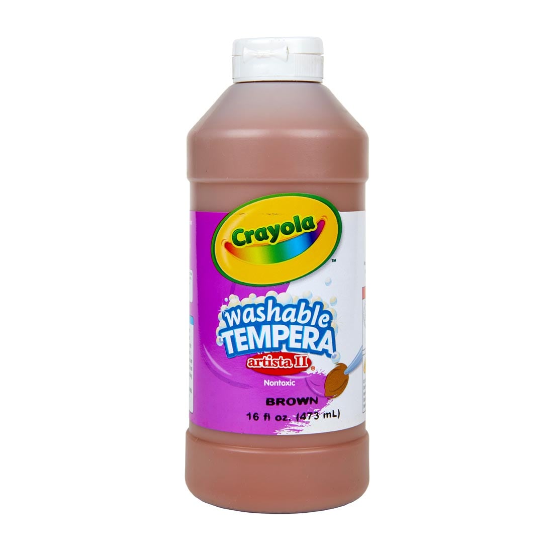 Bottle of Brown Crayola Artista II Washable Tempera Paint