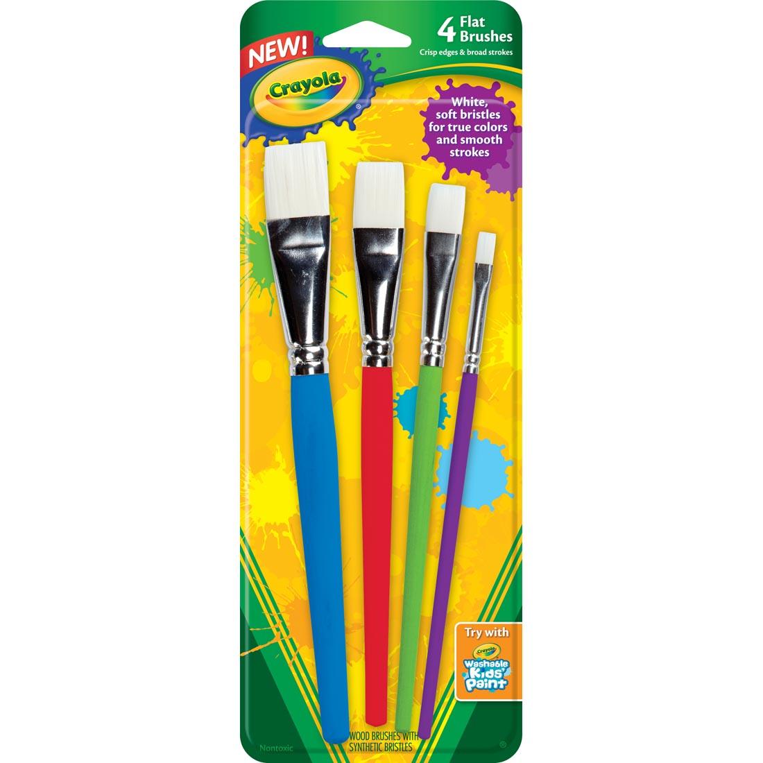 Set of 4 Crayola Flat Brushes shown in package