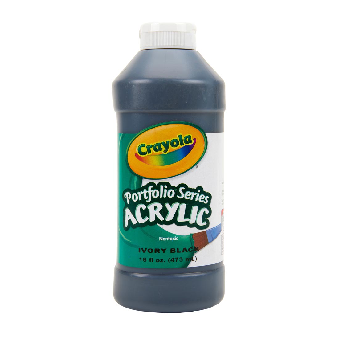 Bottle of Ivory Black Crayola Portfolio Series Acrylic Paint