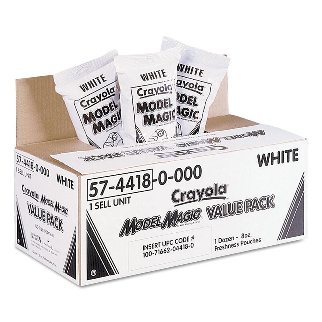 Box with Packages of White Crayola Model Magic