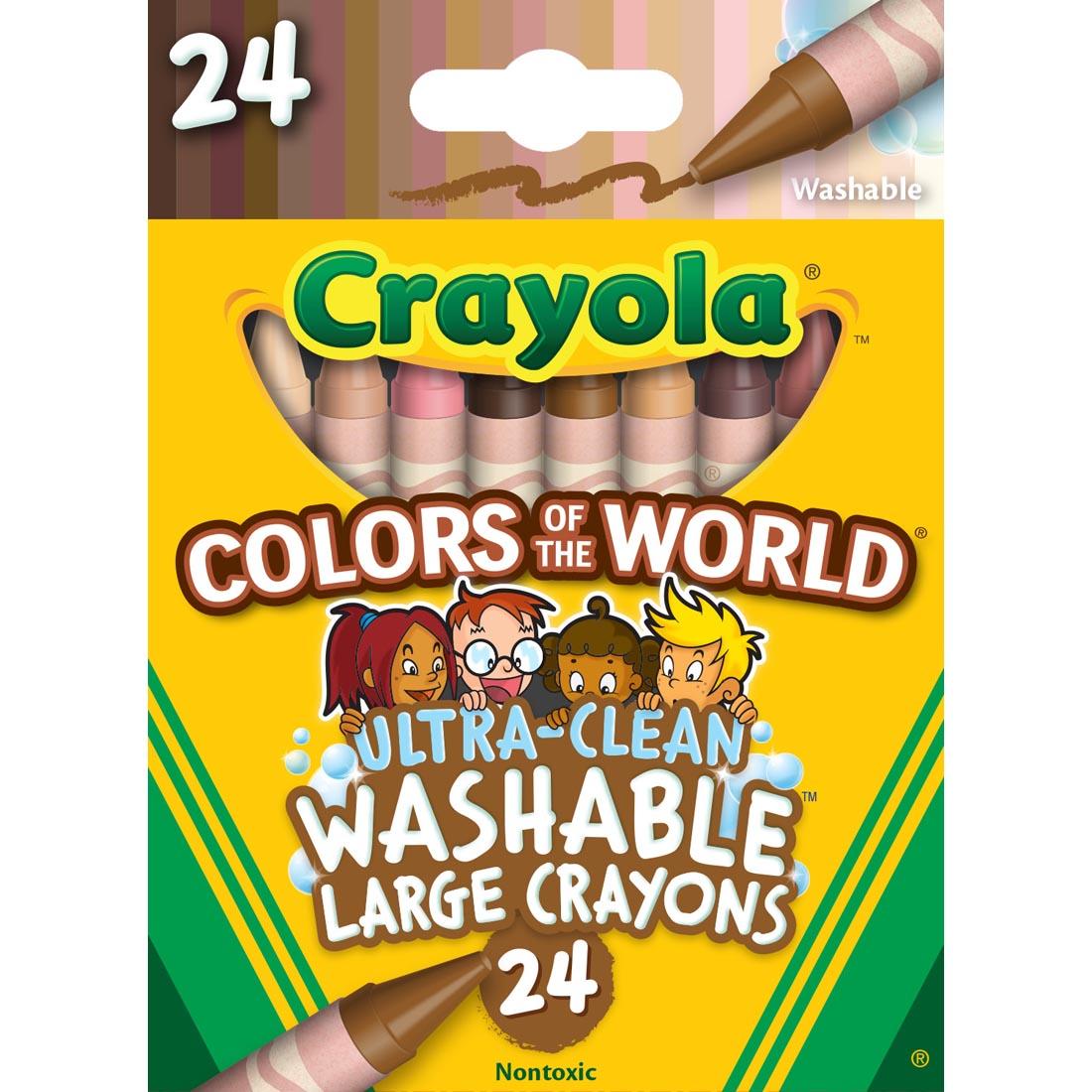 Crayola Colors Of The World Ultra-Clean Washable Large Crayons 24-Count Set