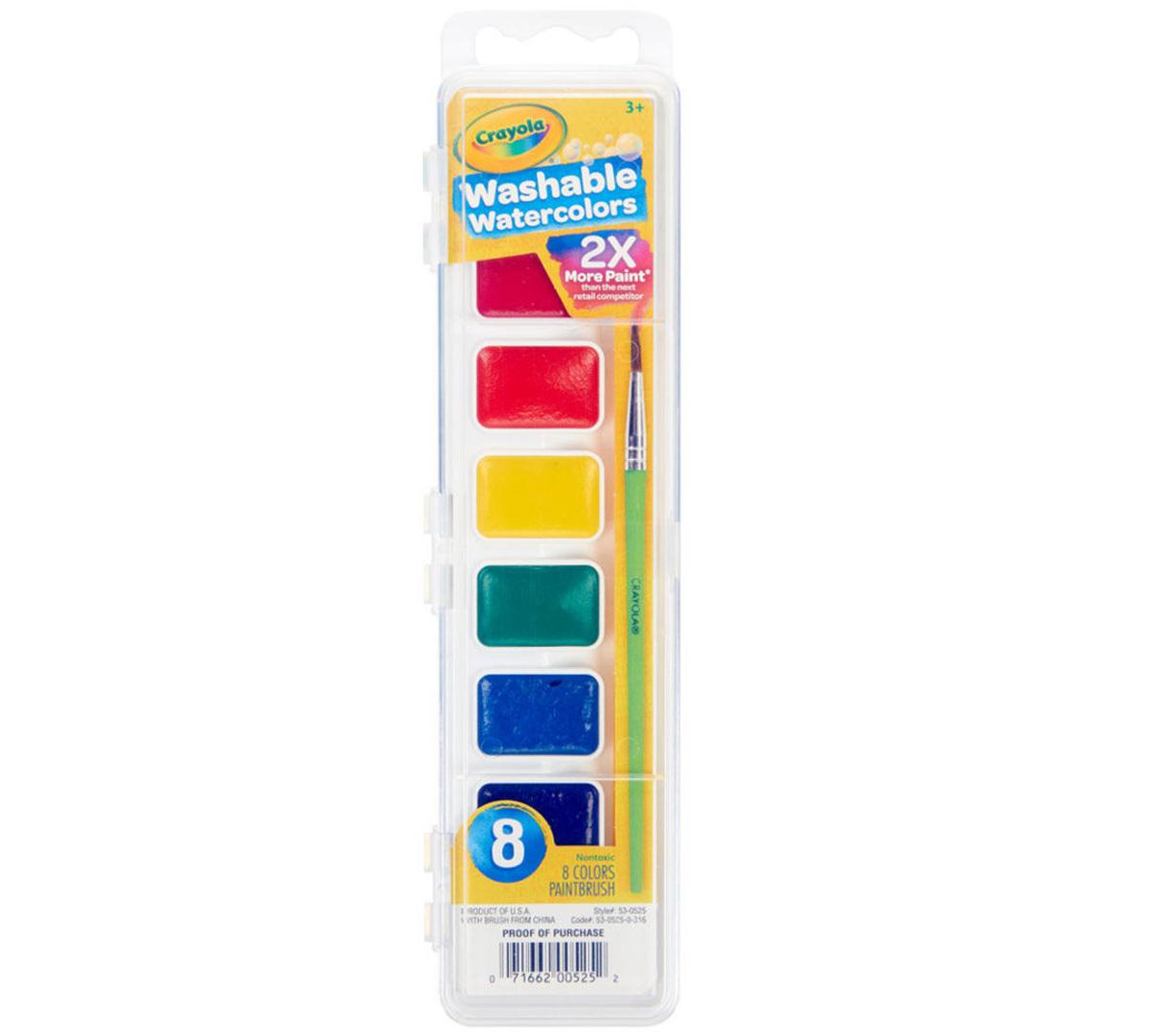 Package of Crayola 8-Color Washable Watercolors