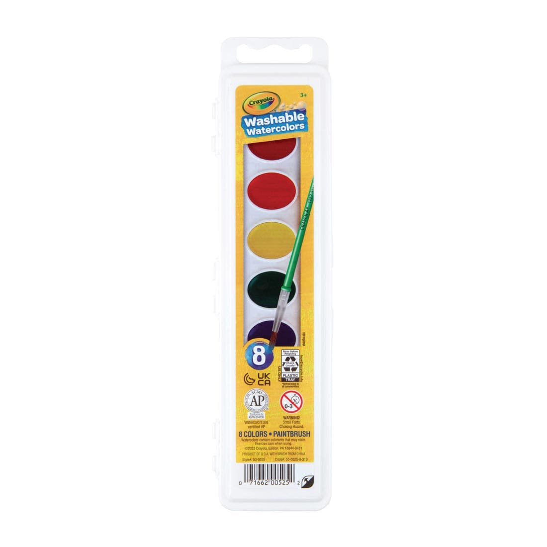 Package of Crayola 8-Color Washable Watercolors