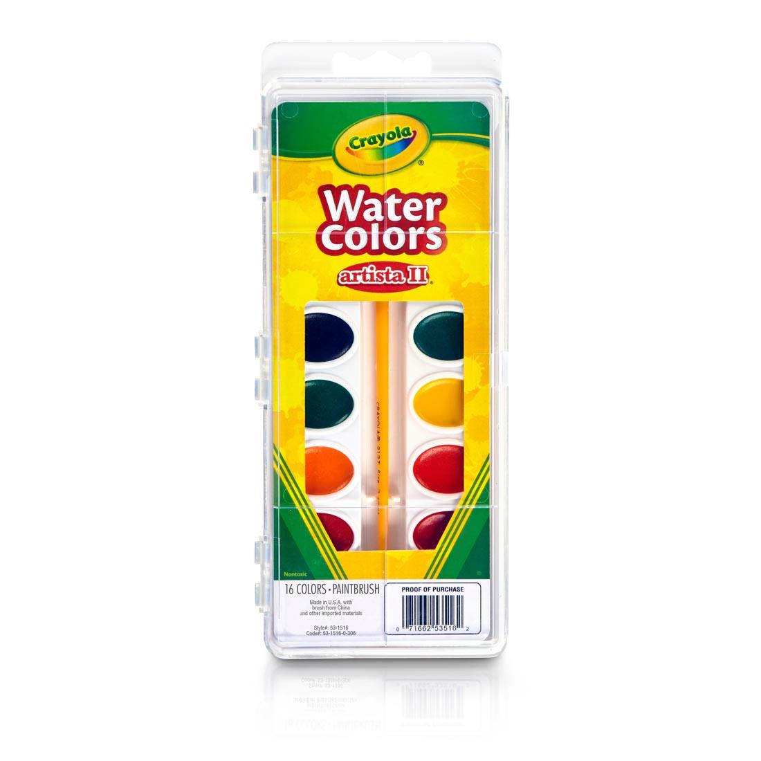 Crayola Artista II Oval Pan Watercolors 16-Color Set