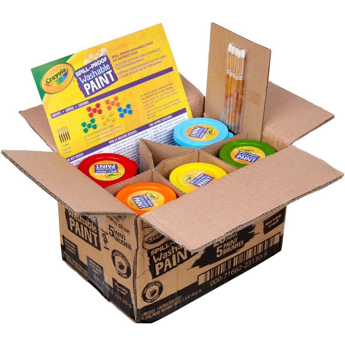 Crayola Spill Proof Washable Paint Classpack box with top open