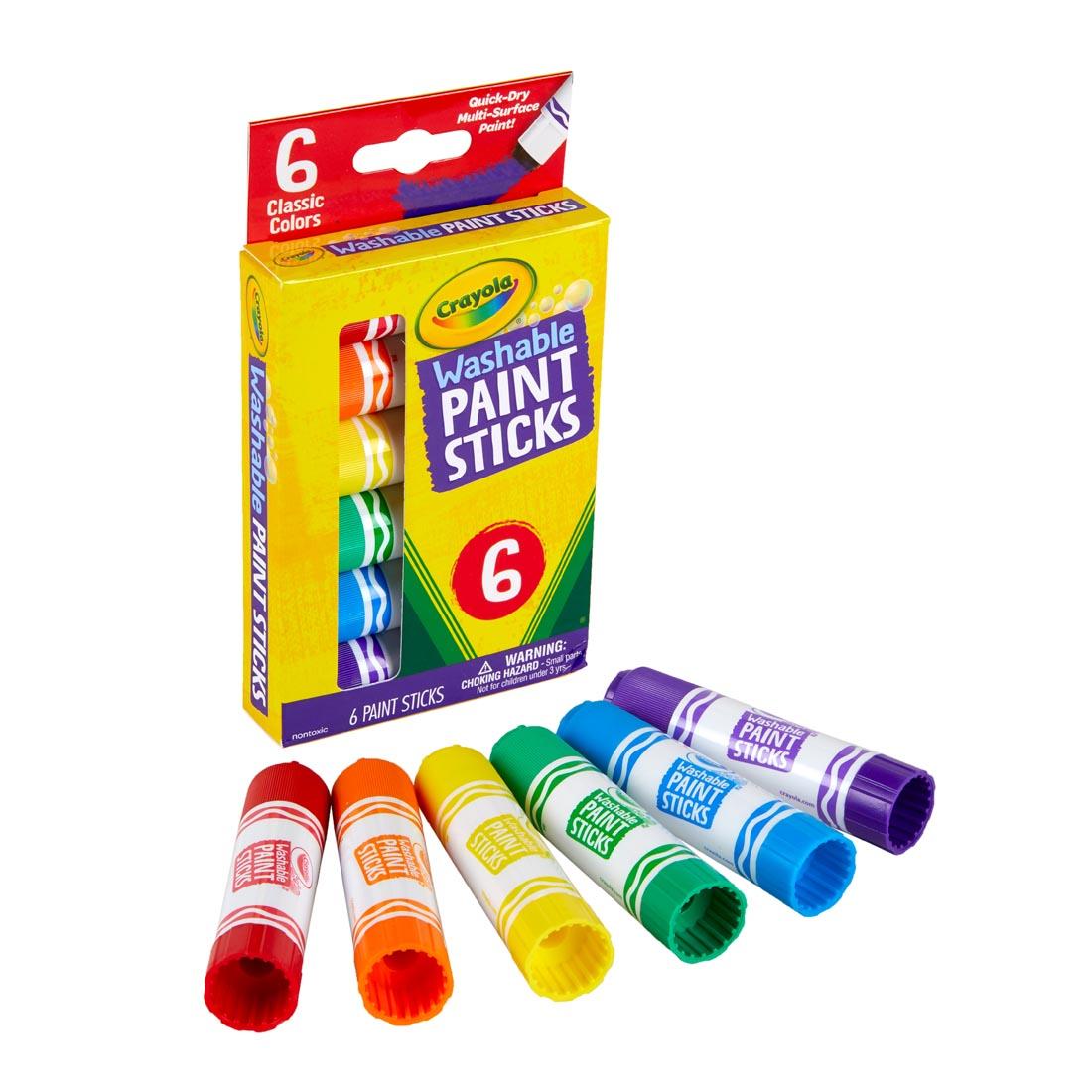Crayola Washable Paint Sticks 6-Color Set both in box and out of package