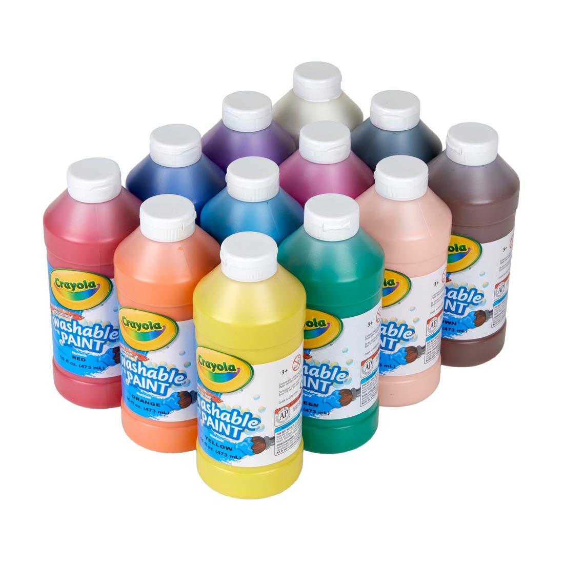 Crayola Washable Paint pints in 12 assorted colors