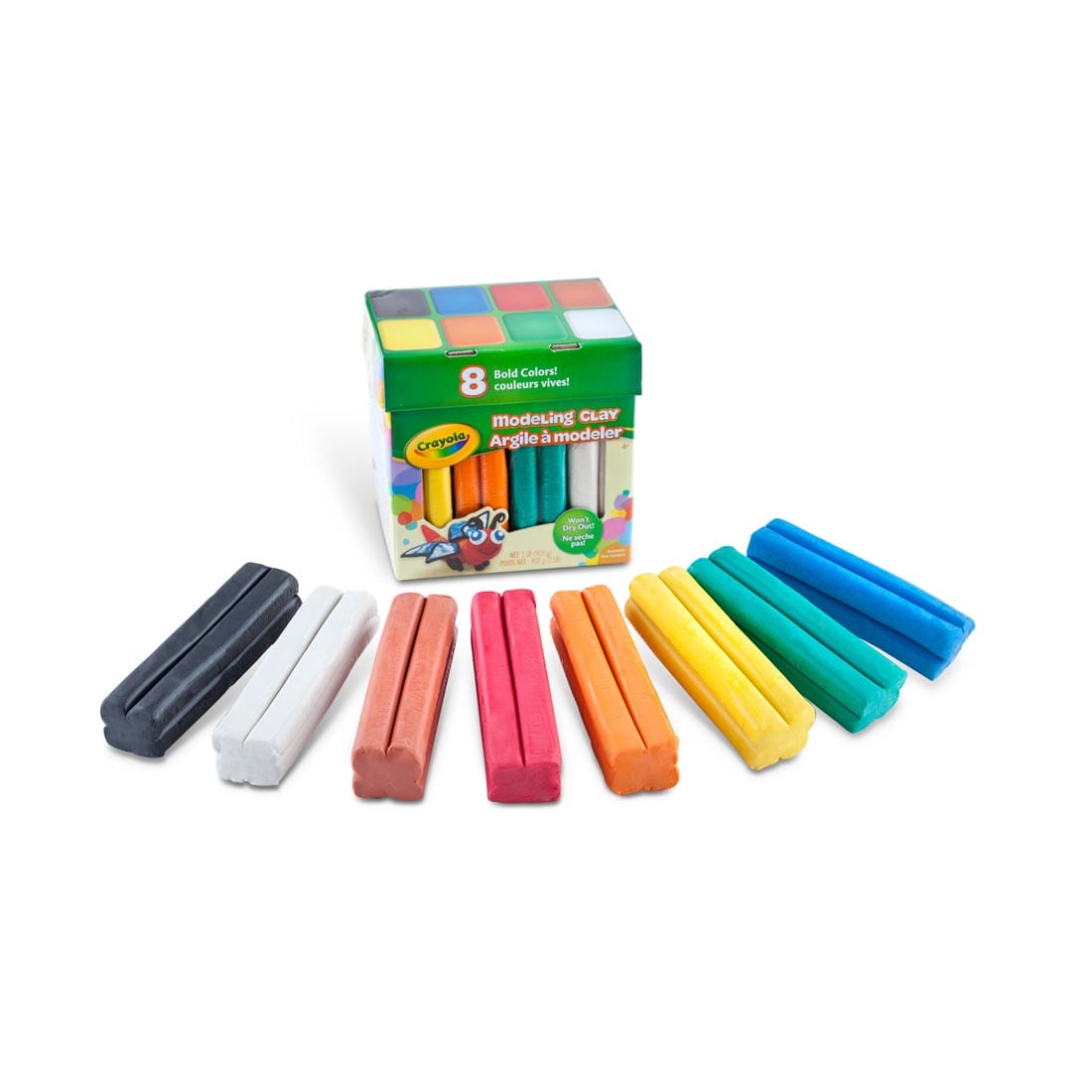 Crayola Modeling Clay Bold Color Full Package Shown in addition to 8 colorful clay lumps