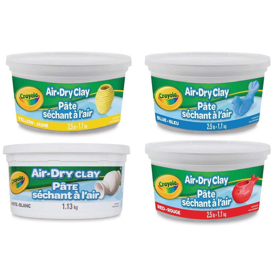 Four tubs of Crayola Air-Dry Clay from the 10 lb. Bulk Package