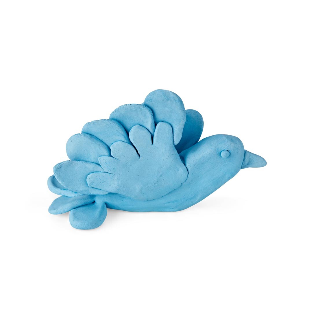 Bird made with Blue Crayola Air-Dry Clay