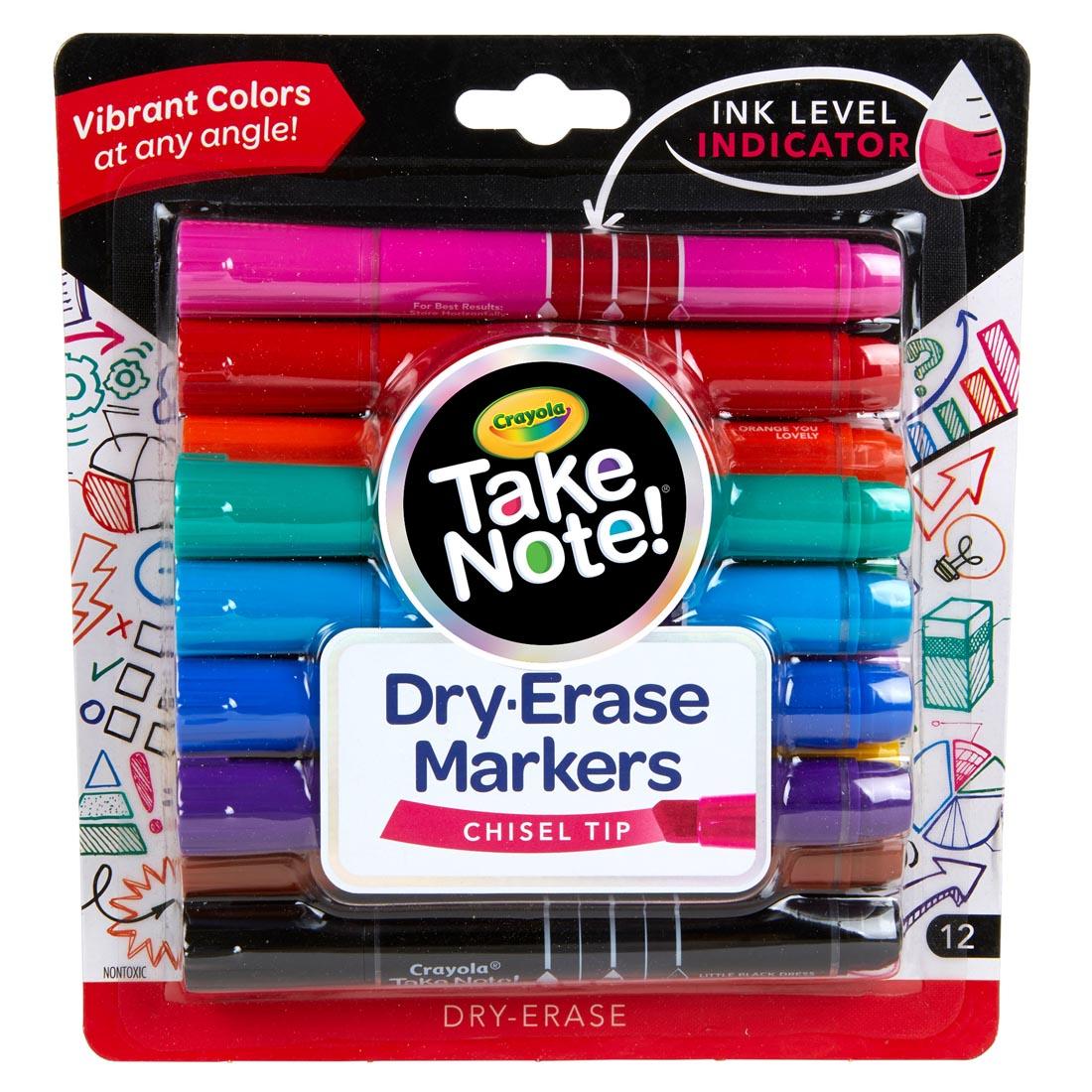 Crayola Take Note! Chisel Tip Dry Erase Markers in Package