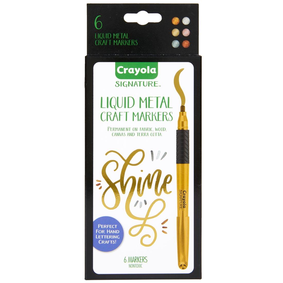 Crayola Signature Liquid Metal Craft Markers 6-Color Set