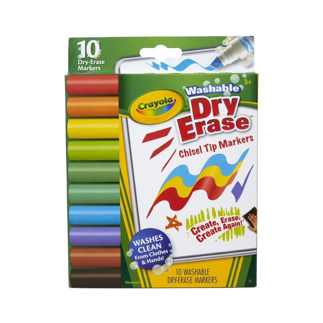 Crayola Washable Chisel Tip Dry Erase Markers 10-Color Set