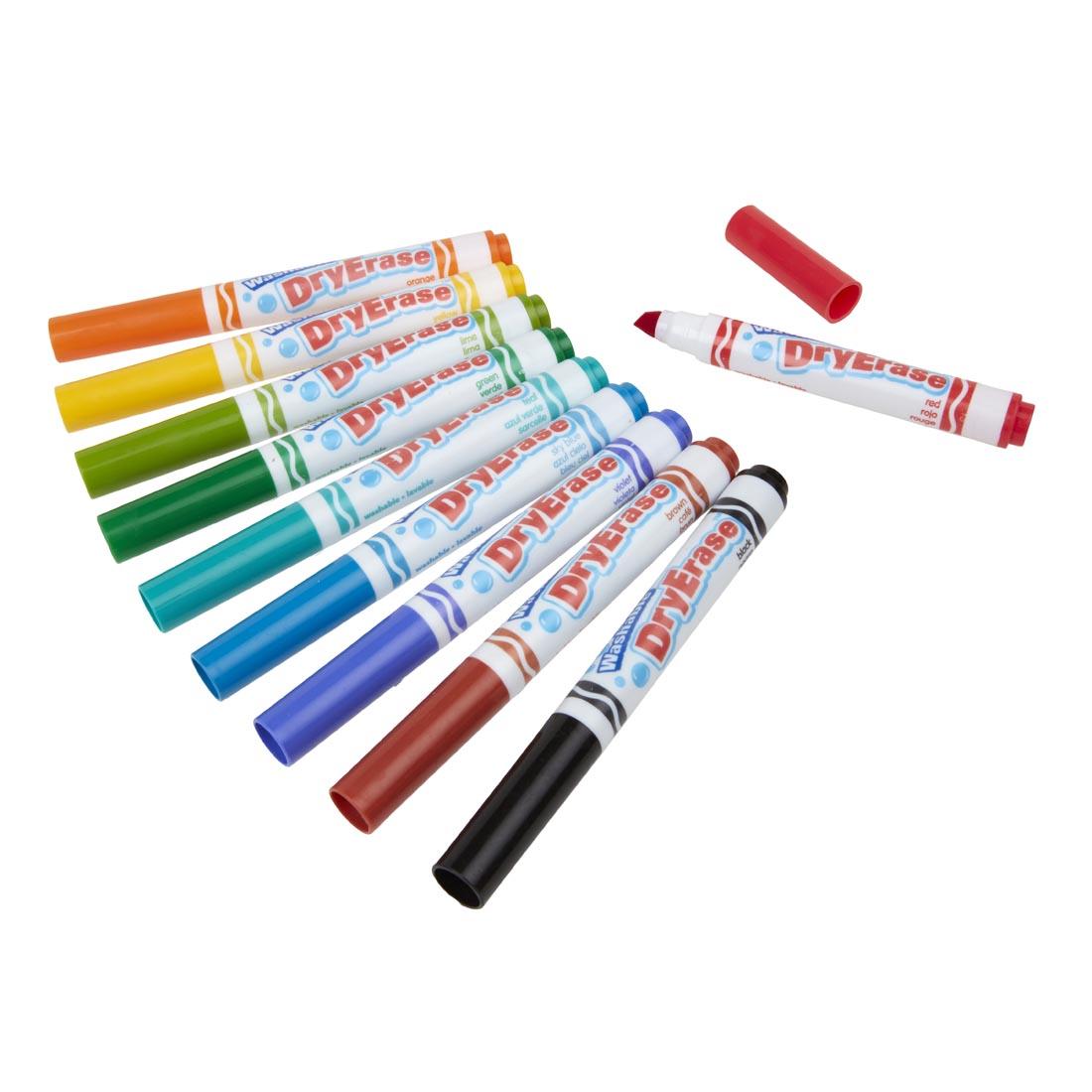 10 Crayola Washable Chisel Tip Dry Erase Markers