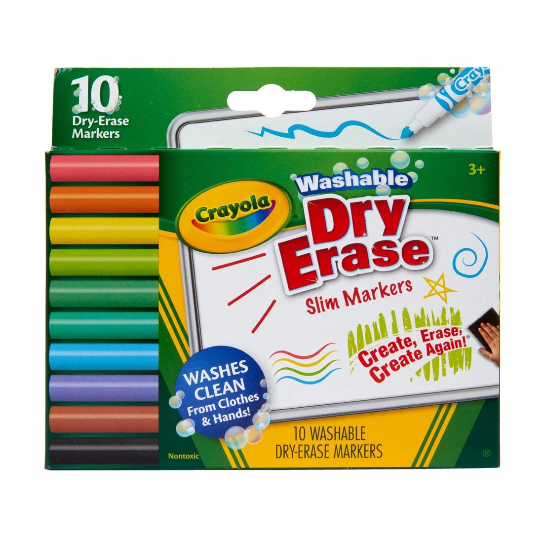 Crayola Washable Slim Dry Erase Markers 10-Color Set