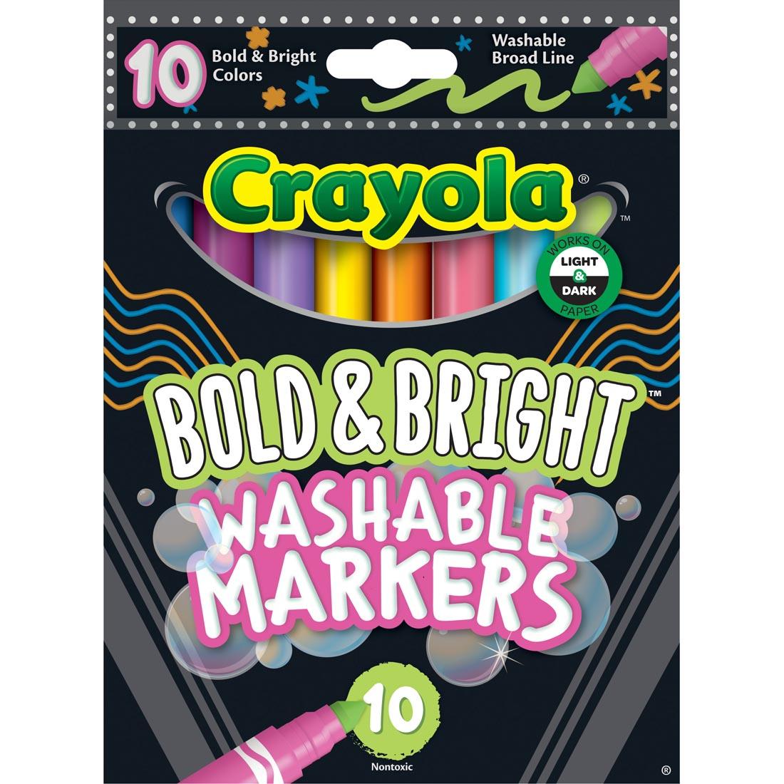 Crayola Bold & Bright Washable Broad Line Markers 10-Color Set
