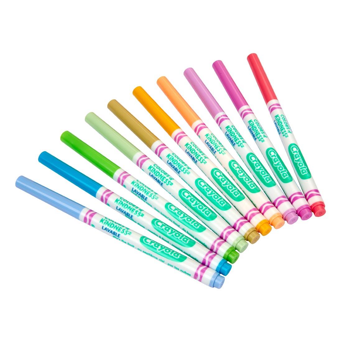 Crayola Colors of Kindness Washable Fine Line Markers 10-Count Set