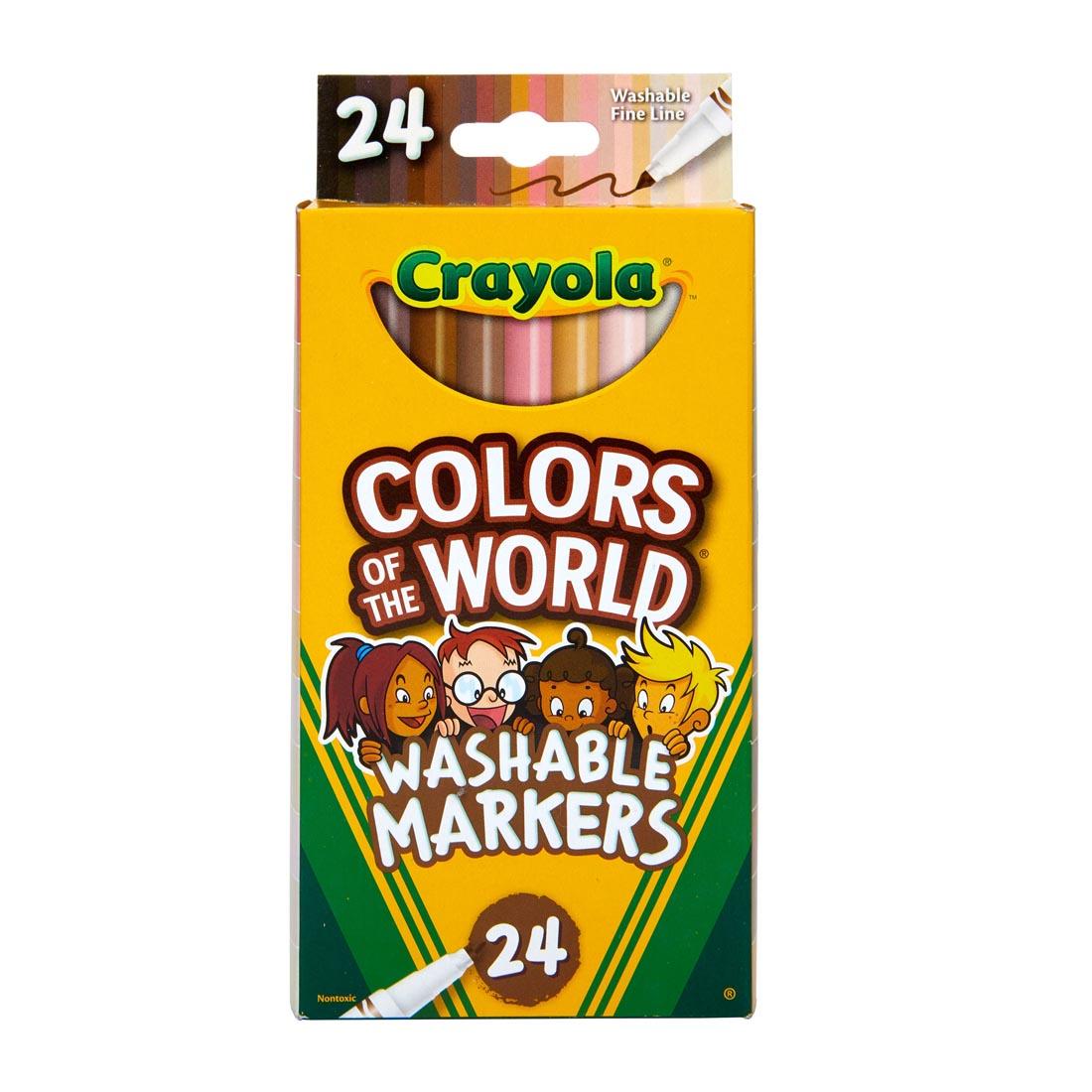 Package of Crayola Colors Of The World Washable Fine Line Markers 24-Count Set