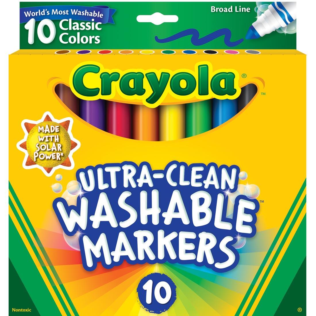 Crayola Ultra-Clean Washable Broad Line Markers 10-Color Set
