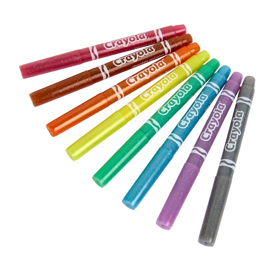 Eight colors of Crayola Glitter Markers