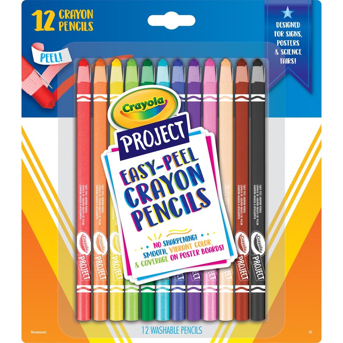 Crayola Easy-Peel Crayon Pencils 12-Count Set