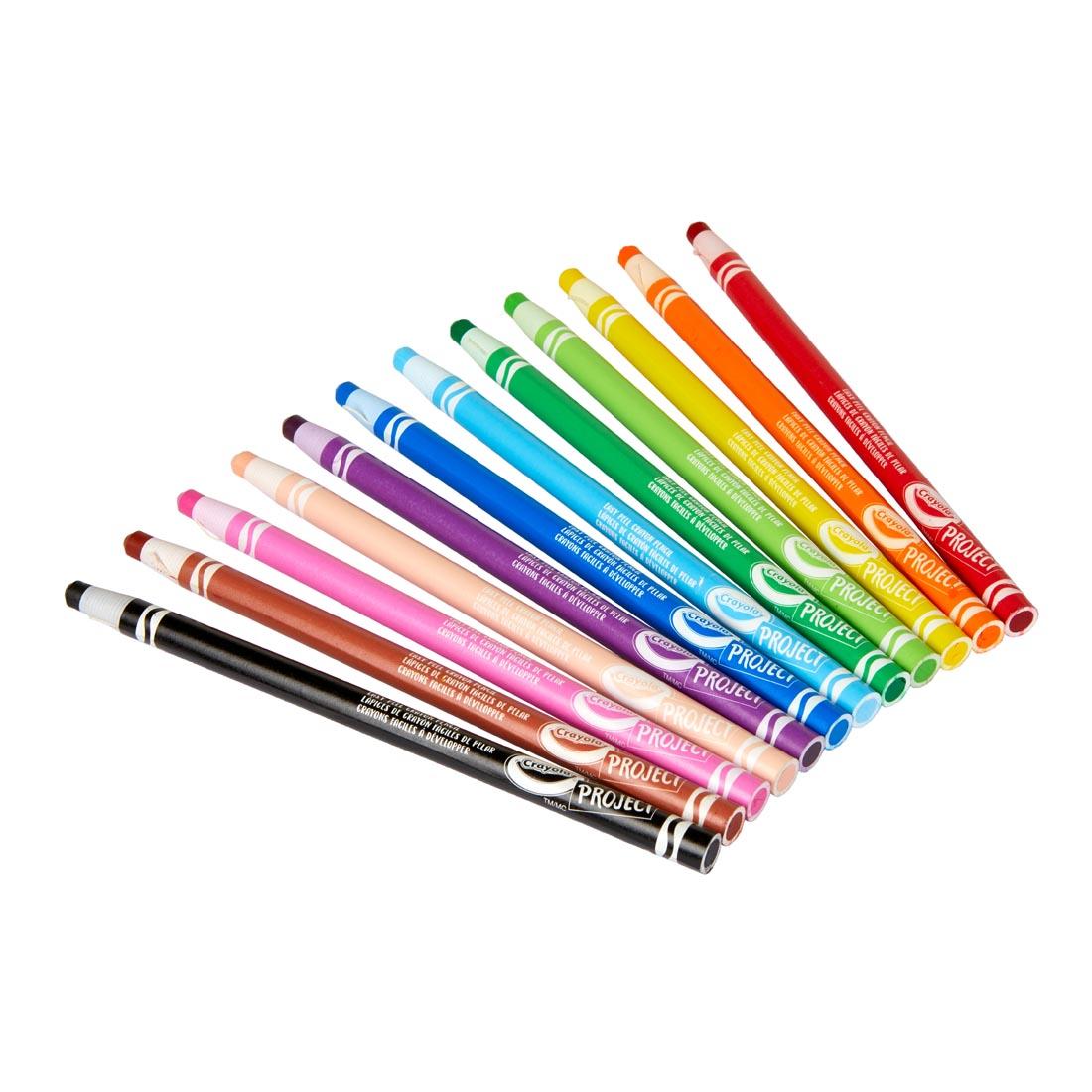 12 Colors of Crayola Easy-Peel Crayon Pencils