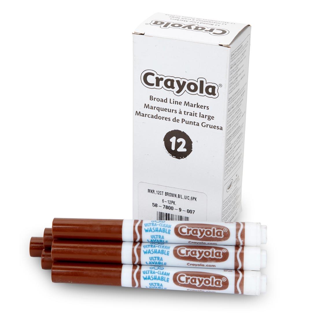 Box of Crayola Ultra-Clean Washable Broad Line Marker Refills with 12 Brown Markers