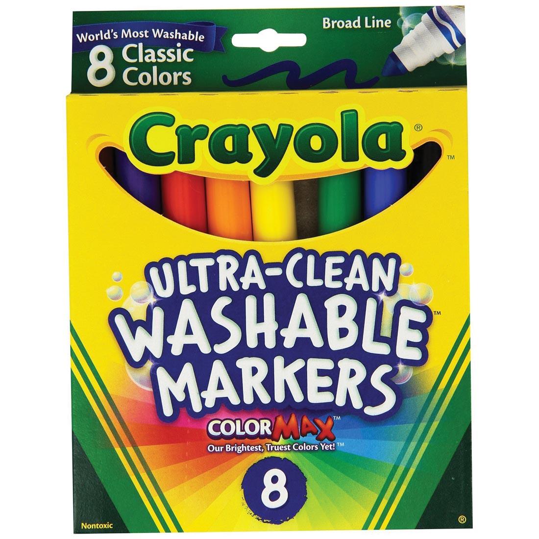 Crayola Ultra-Clean Washable Broad Line Markers 8-Color Set