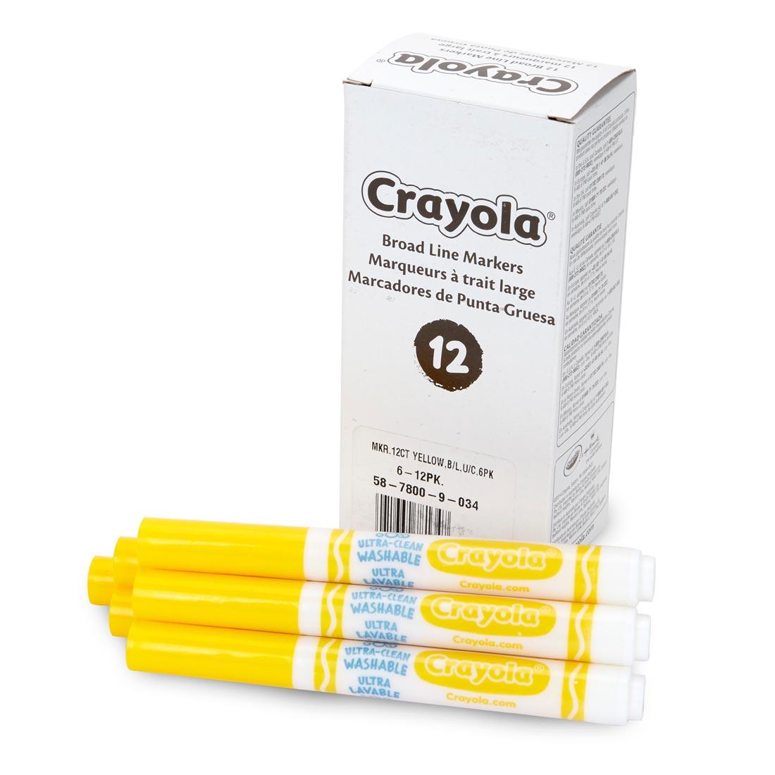 Box of Crayola Ultra-Clean Washable Broad Line Marker Refills with 12 Yellow Markers