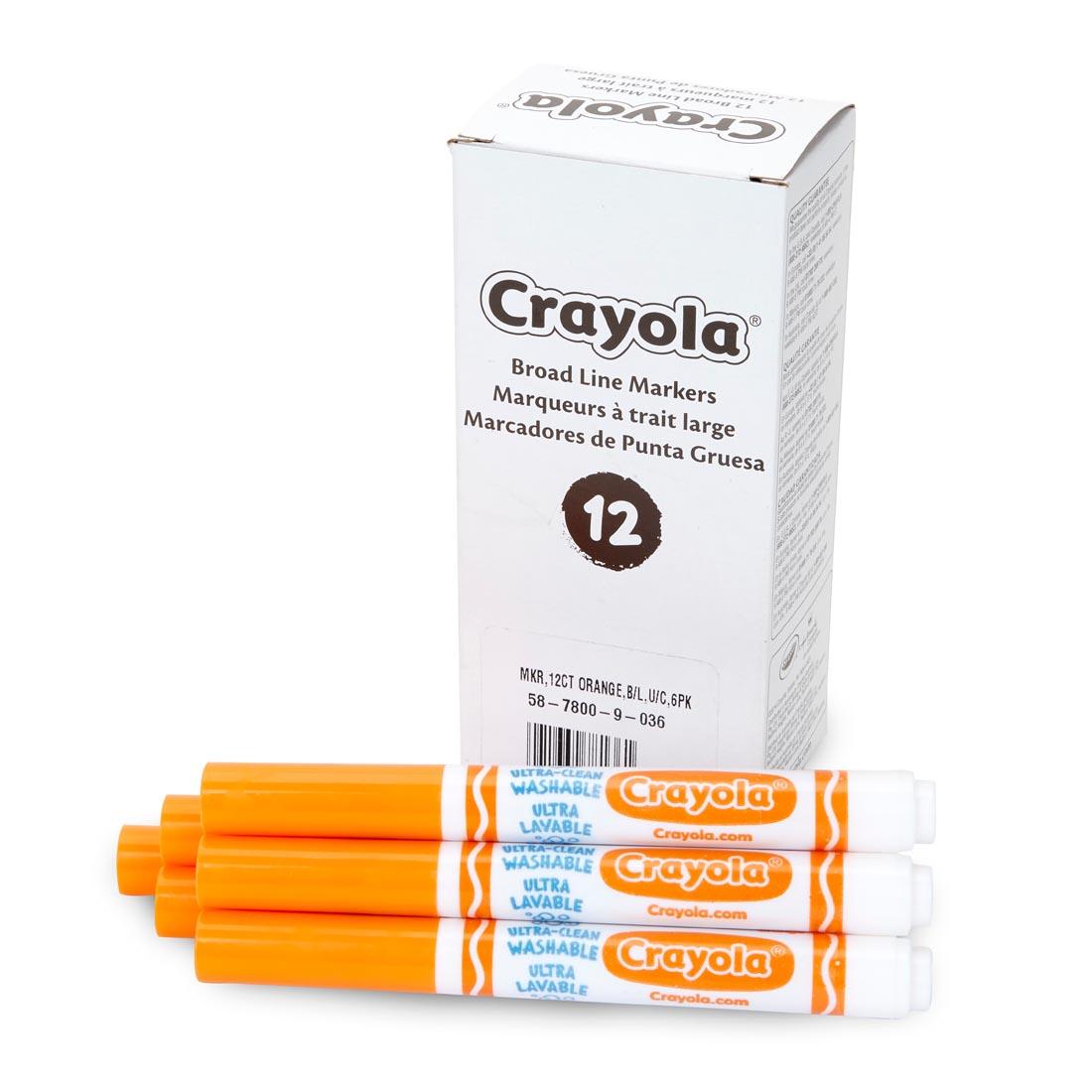 Box of Crayola Ultra-Clean Washable Broad Line Marker Refills with 12 Orange Markers