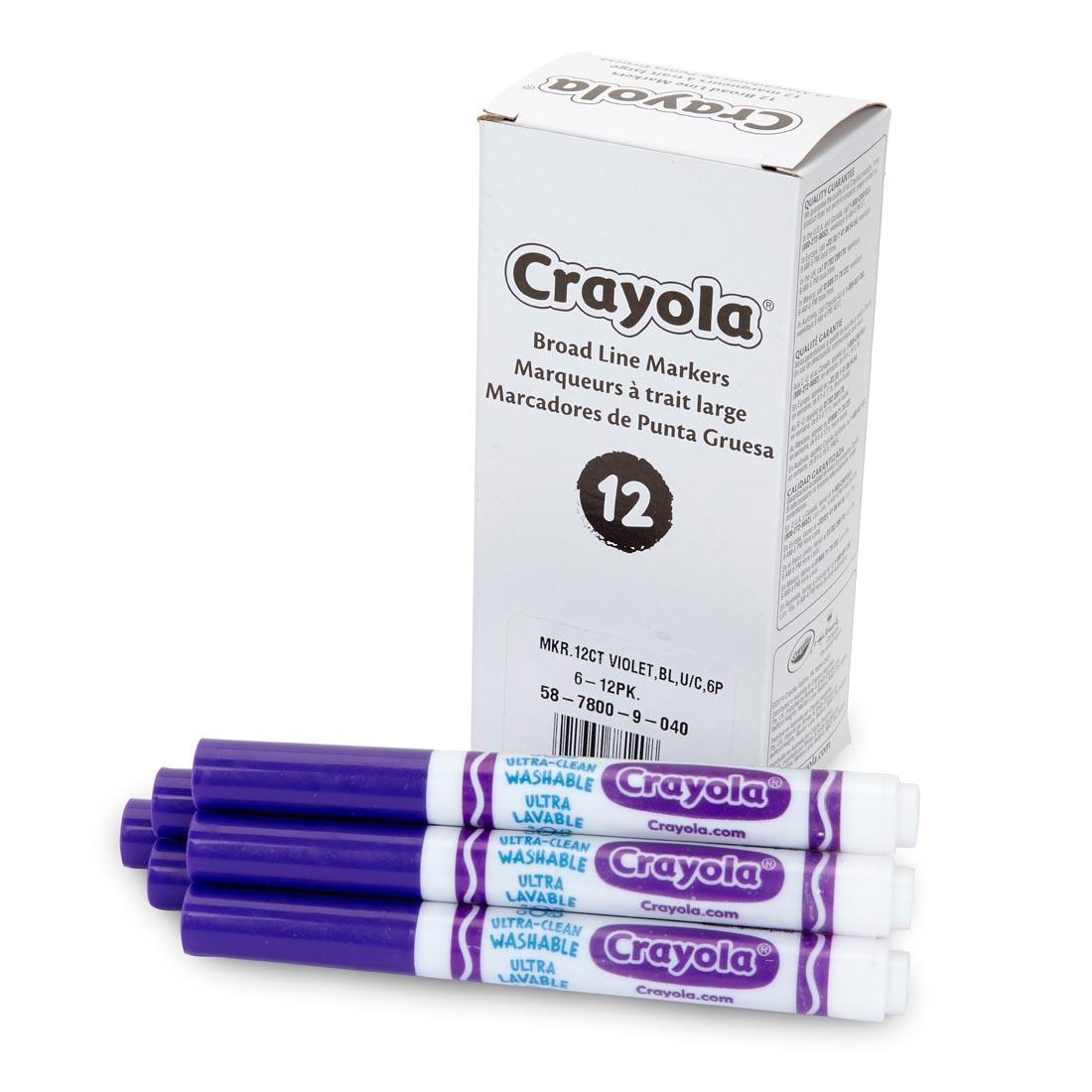 Box of Crayola Ultra-Clean Washable Broad Line Marker Refills with 12 Violet Markers