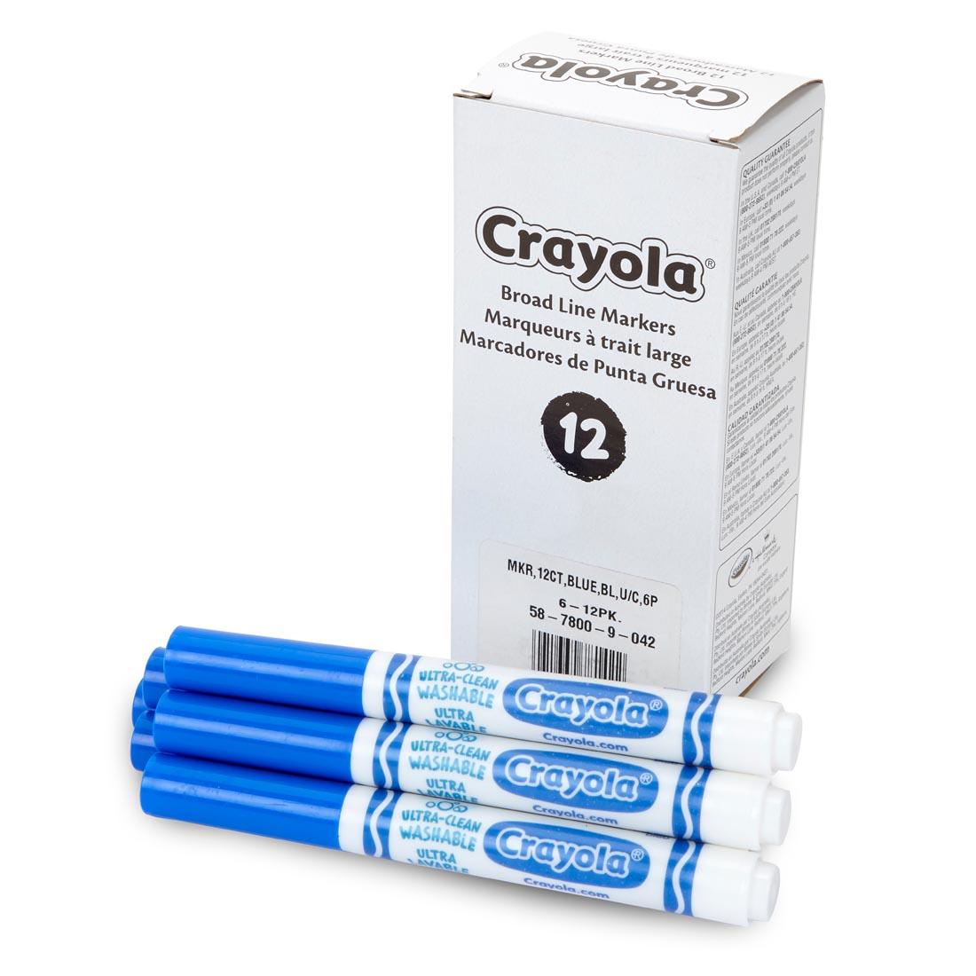 Box of Crayola Ultra-Clean Washable Broad Line Marker Refills with 12 Blue Markers