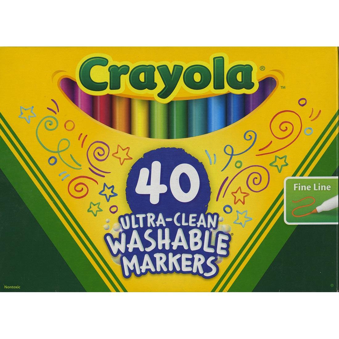 Crayola Ultra-Clean Washable Markers 40-Color Fine Line Set