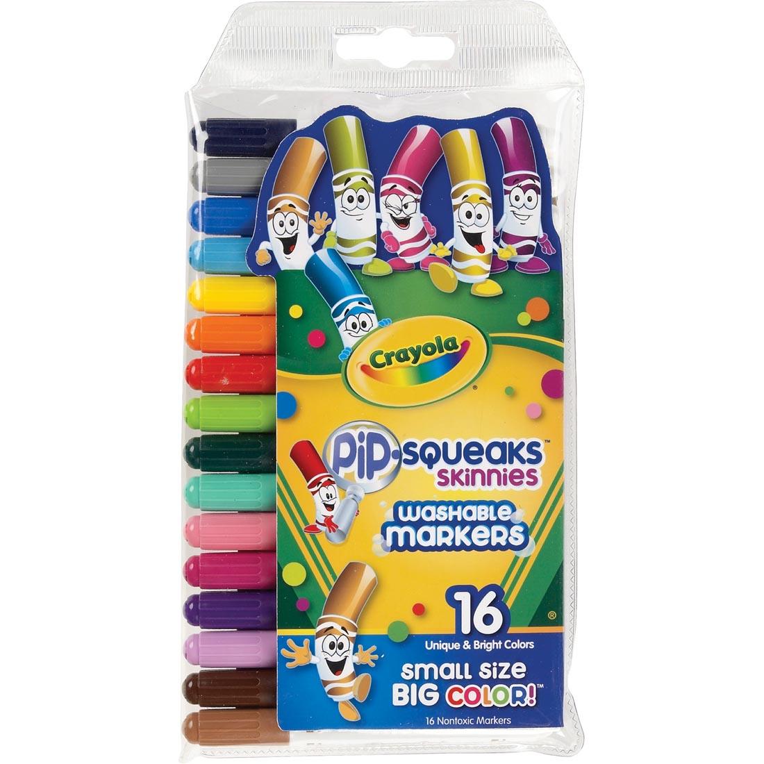 Crayola Pip-Squeaks Skinnies Markers, Washable, 16 Unique & Bright Colors - 16 markers