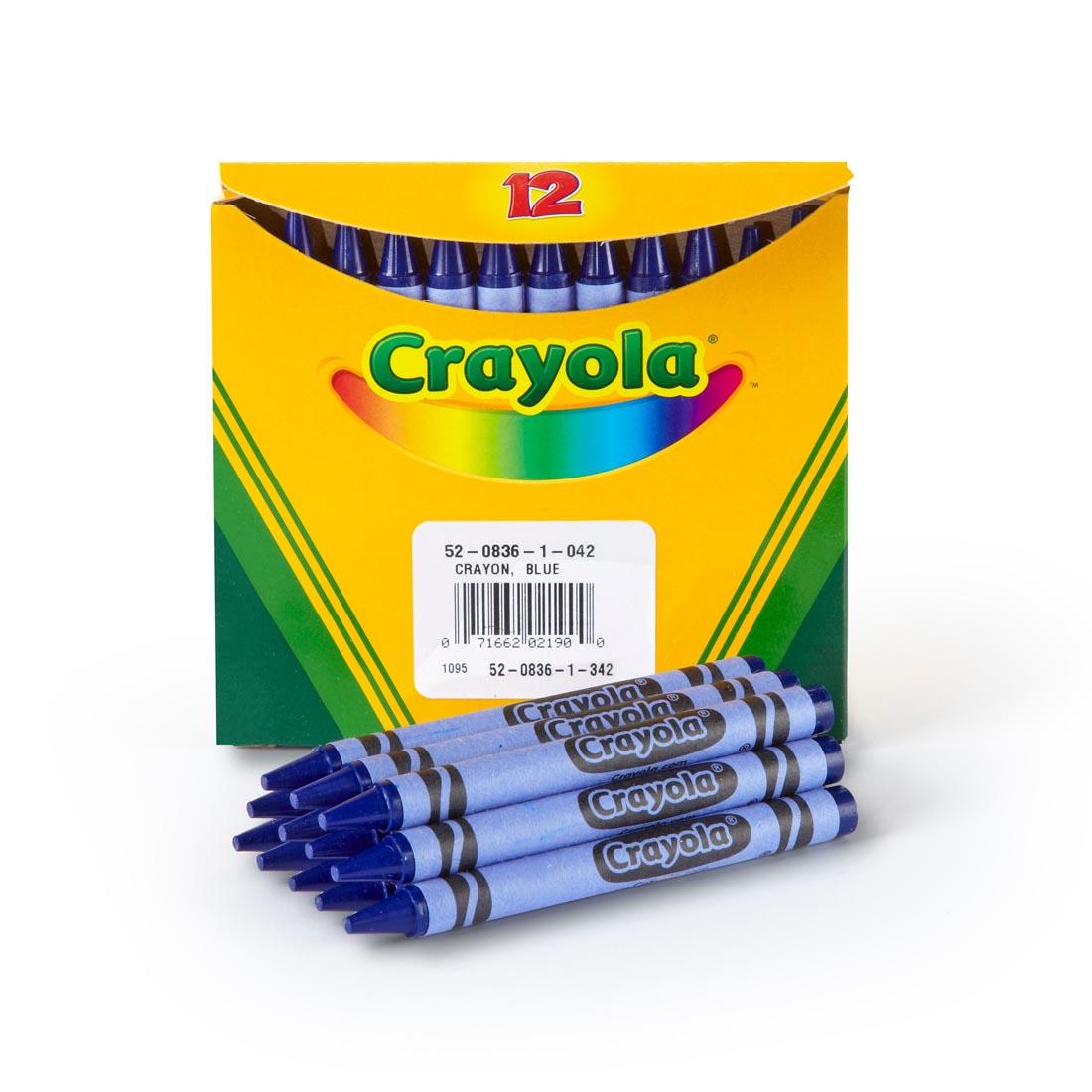 Box of Crayola Regular Crayon Refills with 12 Blue Crayons