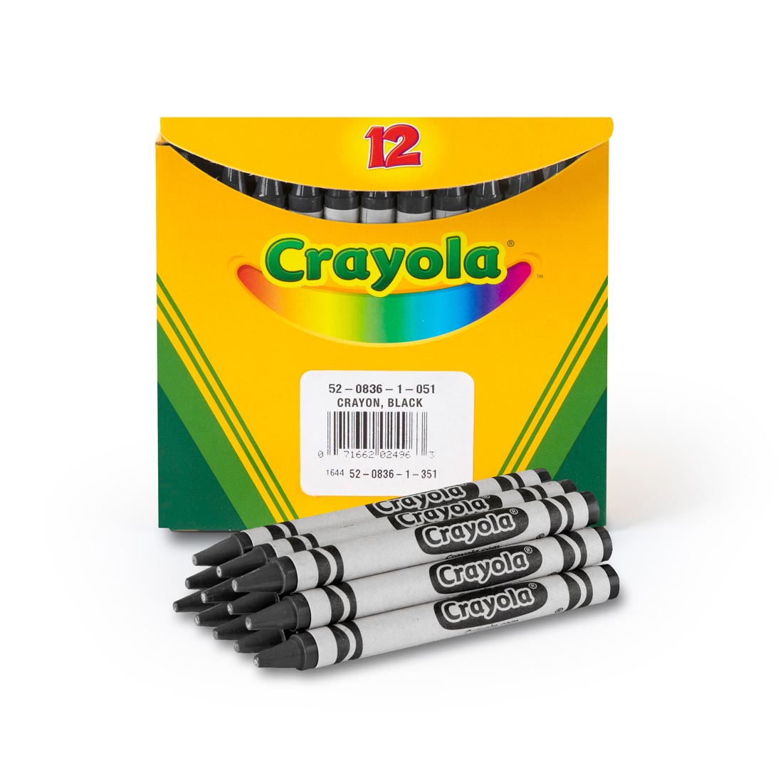 Box of Crayola Regular Crayon Refills with 12 Black Crayons